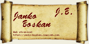 Janko Boškan vizit kartica